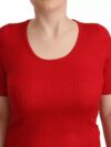 Dolce & Gabbana Tricou din Mătase Roșie cu Mâneci Scurte - imagine 4