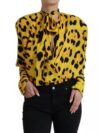 Dolce & Gabbana Bluză cu mâneci lungi, imprimeu leopard galben - imagine 7