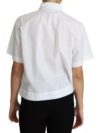 Dolce & Gabbana Top Alb din Bumbac cu Guler și Butoni Decorativi - imagine 2