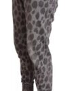 Dolce & Gabbana Pantaloni Jogger Gri cu Model Leopard - imagine 2