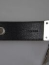 Dolce & Gabbana Black Leather Beige Strap Silver Metal Buckle Belt - imagine 8