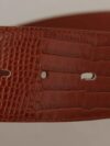 Dolce & Gabbana Brown Wide Waist Design Leather Gold Metal Buckle Belt - imagine 3