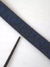 Dolce & Gabbana Blue Leather Logo Print Metal Buckle Men Belt - imagine 5