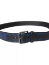 Dolce & Gabbana Blue Leather Logo Print Metal Buckle Men Belt - imagine 4