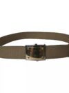 Dolce & Gabbana Brown Canvas Square Metal Buckle Men Belt - imagine 3