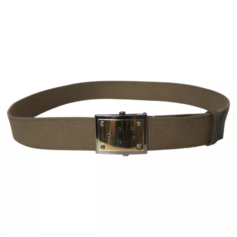 Dolce & Gabbana Brown Canvas Square Metal Buckle Men Belt - imagine 3