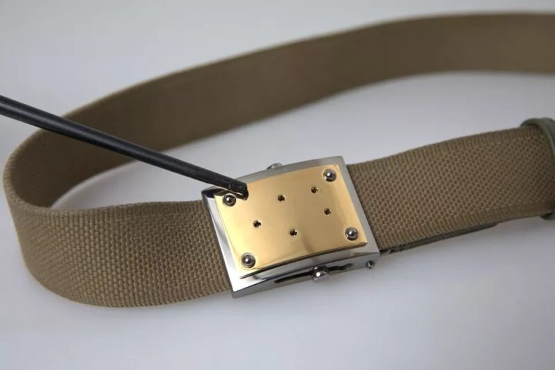 Dolce & Gabbana Brown Canvas Square Metal Buckle Men Belt - imagine 4