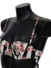 Dolce & Gabbana Multicolor Striped Rose Print Swimwear Bikini Top - imagine 2