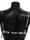 Dolce & Gabbana Multicolor Striped Rose Print Swimwear Bikini Top - imagine 3