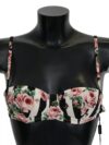 Dolce & Gabbana Multicolor Striped Rose Print Swimwear Bikini Top - imagine 4