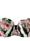 Dolce & Gabbana Multicolor Striped Rose Print Swimwear Bikini Top - imagine 6