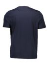 Tricou Diesel albastru cu guler rotund și logo - imagine 2