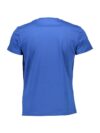 Diesel Tricou albastru din bumbac cu guler rotund și logo grafic - imagine 2