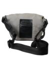 Dolce & Gabbana Silver Black Nylon Leather Logo Waist Fanny Pack Bag - imagine 4