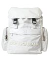 Dolce & Gabbana White Nylon Rubber Logo Backpack Rucksack Bag - imagine 2