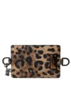 Dolce & Gabbana Brown Leather Leopard Print Logo Plaque Cardholder Wallet - imagine 8