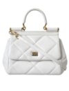 Dolce & Gabbana White Quilted Leather SICILY Shoulder Purse Satchel Bag - imagine 2