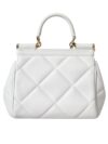 Dolce & Gabbana White Quilted Leather SICILY Shoulder Purse Satchel Bag - imagine 4