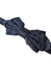 Dolce & Gabbana Navy Blue Silk Patterned Adjustable Men Papillon Bow Tie - imagine 3