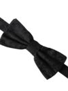 Dolce & Gabbana Black Silk Floral Adjustable Neck Men Bow Tie - imagine 3