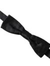 Dolce & Gabbana Black Silk Patterned Adjustable Neck Men Bow Tie - imagine 3