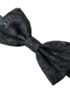 Dolce & Gabbana Dark Gray Silk Patterned Adjustable Men Bow Tie - imagine 3