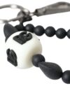 Dolce & Gabbana Black White Beaded DG Charm Accessory Keychain Keyring - imagine 5