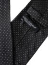Cravată Dolce & Gabbana din mătase neagră cu buline albe ajustabilă pentru bărbați - imagine 4