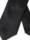 Cravată Dolce & Gabbana din mătase neagră cu buline albe ajustabilă pentru bărbați - imagine 5
