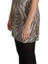Rochie Mini Zebra Argintie Dolce & Gabbana cu Cristale Maro - imagine 2