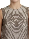 Rochie Mini Zebra Argintie Dolce & Gabbana cu Cristale Maro - imagine 3
