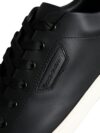 DOLCE & GABBANA Pantofi sport din piele neagră Portofino - imagine 8