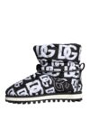 Cizme Dolce & Gabbana negre din nylon cu logo, umplute, până la gambe - imagine 5