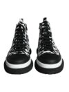 Adidași Dolce & Gabbana înălțați negri și albi cu leopard - imagine 2