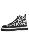 Adidași Dolce & Gabbana înălțați negri și albi cu leopard - imagine 6