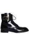Bocanci Dolce & Gabbana negri cu logo, cu șireturi, până la gamă pentru bărbați - imagine 6