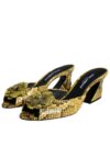 Dolce & Gabbana Sandale cu toc din piele galbenă - imagine 3