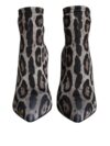 Dolce & Gabbana Botine cu Toc Întins Leopard Gri - imagine 2