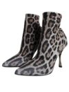 Dolce & Gabbana Botine cu Toc Întins Leopard Gri - imagine 3