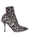 Dolce & Gabbana Botine cu Toc Întins Leopard Gri - imagine 4