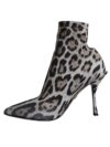 Dolce & Gabbana Botine cu Toc Întins Leopard Gri - imagine 5