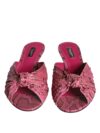 Dolce & Gabbana Sandale cu toc kitten din piele de piton roz - imagine 2