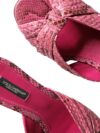 Dolce & Gabbana Sandale cu toc kitten din piele de piton roz - imagine 8