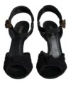 Sandale cu toc KEIRA negre Dolce & Gabbana cu bretea la gleznă - imagine 2