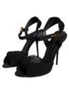 Sandale cu toc KEIRA negre Dolce & Gabbana cu bretea la gleznă - imagine 3