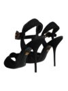 Sandale cu toc KEIRA negre Dolce & Gabbana cu bretea la gleznă - imagine 4
