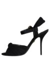 Sandale cu toc KEIRA negre Dolce & Gabbana cu bretea la gleznă - imagine 5