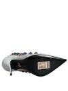 Pantofi cu toc din piele albă Dolce & Gabbana cu cristale - imagine 7