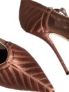 Pantofi cu toc Dolce & Gabbana din viscoză maro cu curea la gleznă - imagine 8