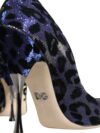 Pantofi cu toc Dolce & Gabbana Violet Leopard Lurex - imagine 6